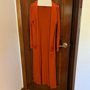 Forever 21 Orange Long Cardigan